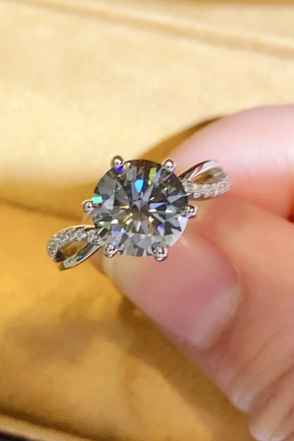 2 Carat Moissanite Ring in Smokey Gray-Teresa&#39;s Fashionista LLC