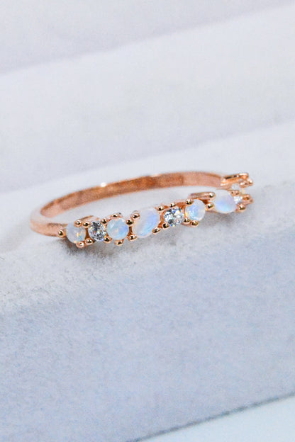 Moonstone and Zircon Decor Ring-Teresa&#39;s Fashionista LLC