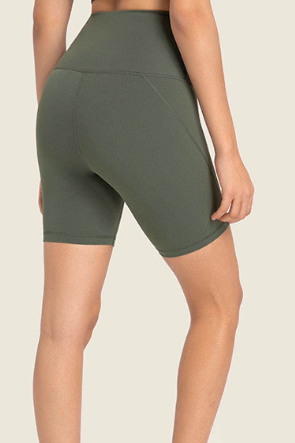 Seamless High-Rise Wide Waistband Biker Shorts-Teresa&#39;s Fashionista LLC