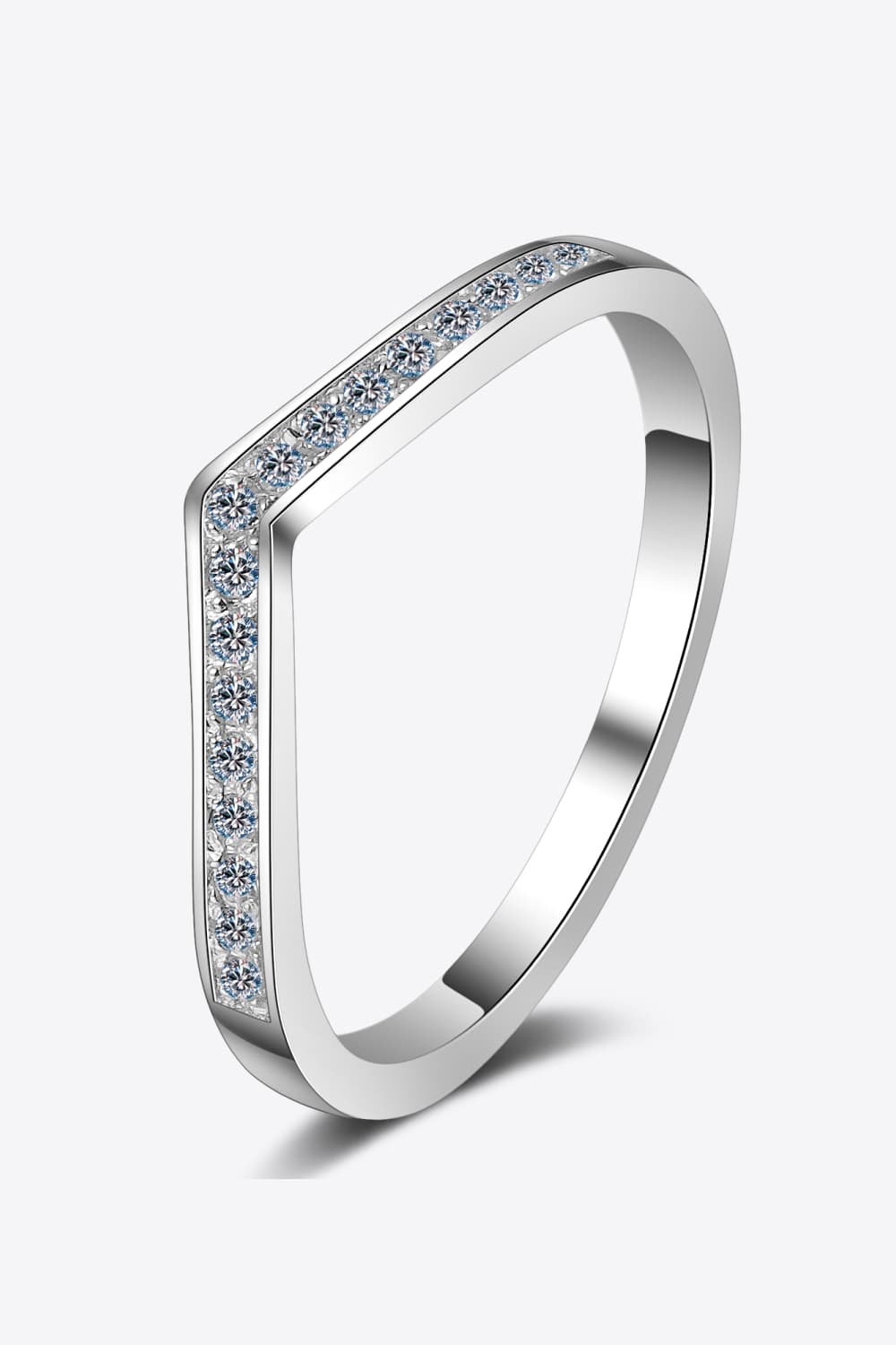 Minimalist Moissanite Rhodium-Plated Ring-Teresa&#39;s Fashionista LLC