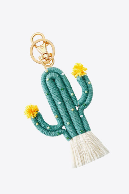 Bead Trim Cactus Keychain with Fringe-Teresa&#39;s Fashionista LLC