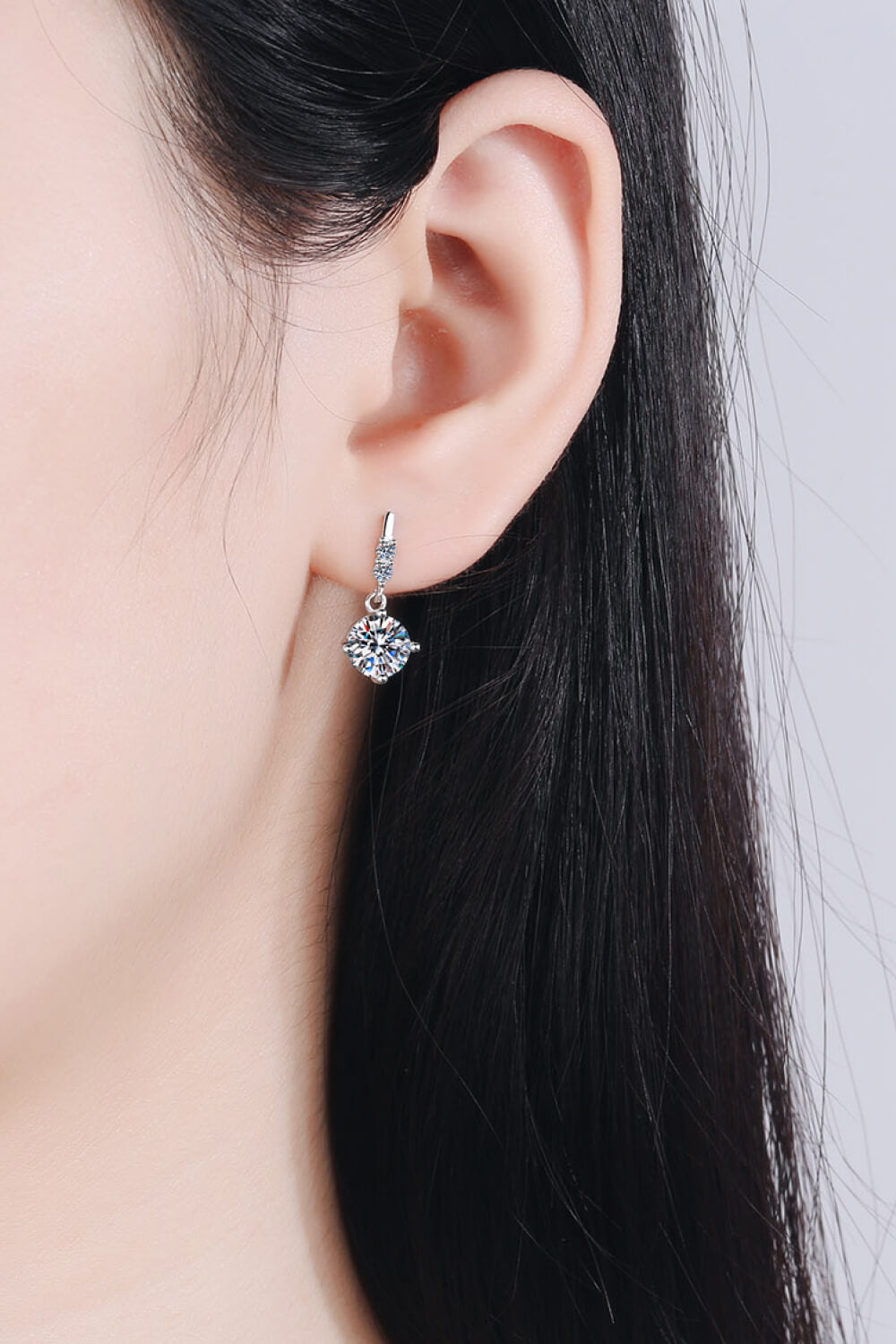 Moissanite Drop Earrings-Teresa&#39;s Fashionista LLC