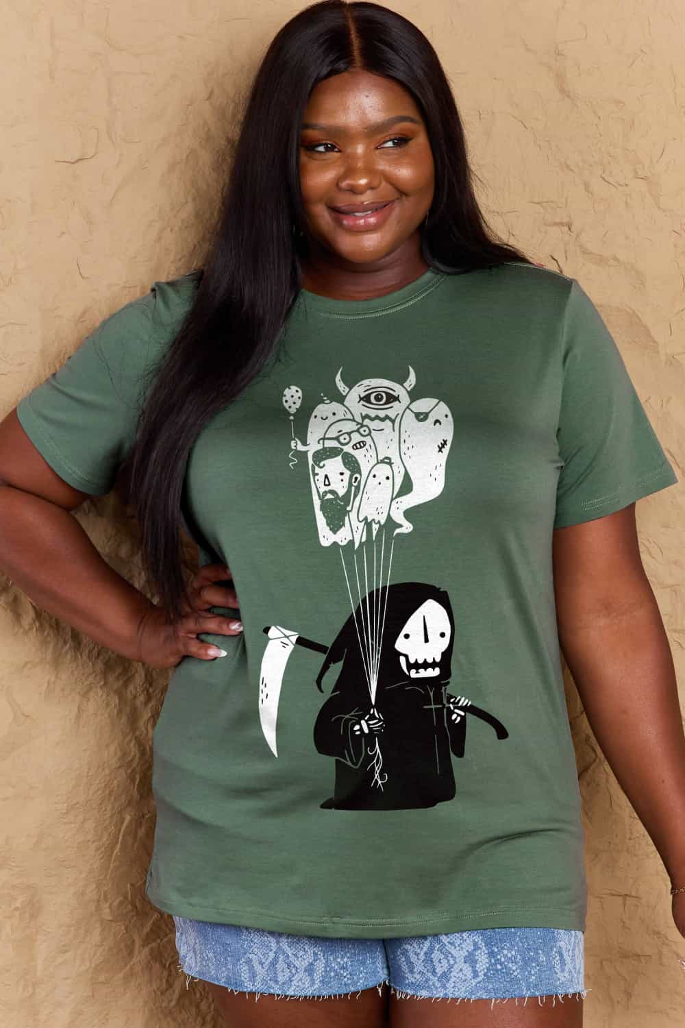 Simply Love Full Size Death Graphic T-Shirt-Teresa&#39;s Fashionista LLC