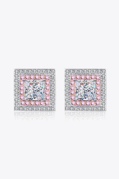 Moissanite Square Stud Earrings-Teresa&#39;s Fashionista LLC