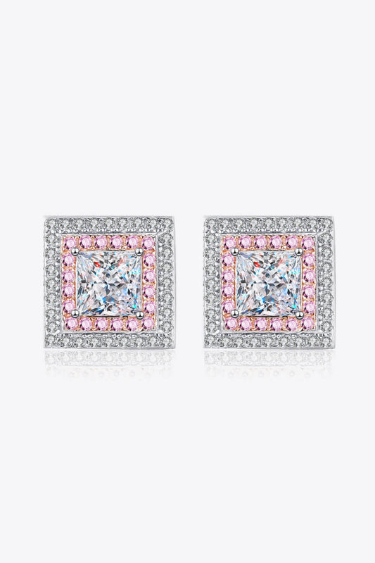 Moissanite Square Stud Earrings-Teresa&#39;s Fashionista LLC