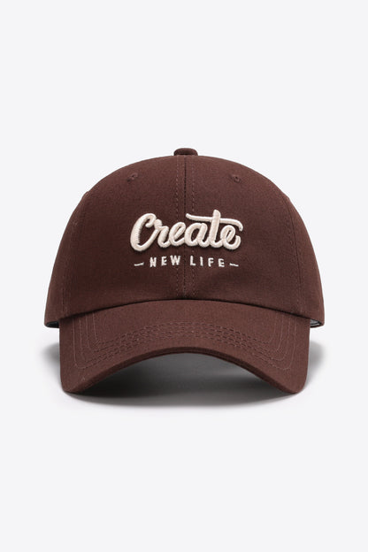 CREATE NEW LIFE Adjustable Cotton Baseball Cap-Teresa&#39;s Fashionista LLC