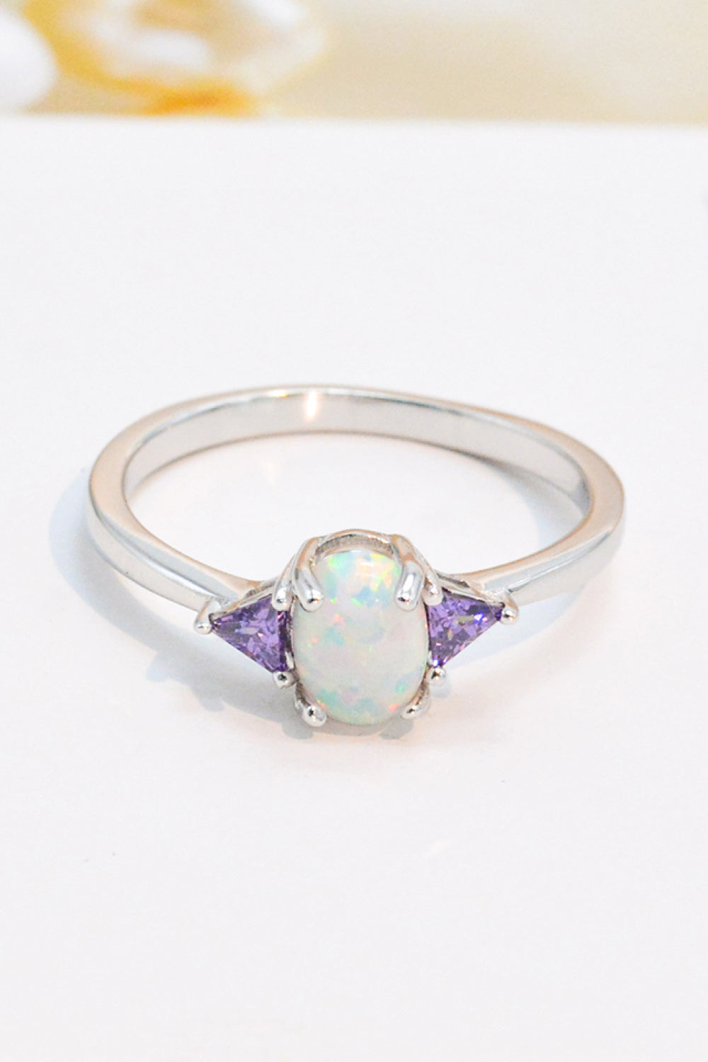 Contrast 925 Sterling Silver Opal Ring-Teresa&#39;s Fashionista LLC