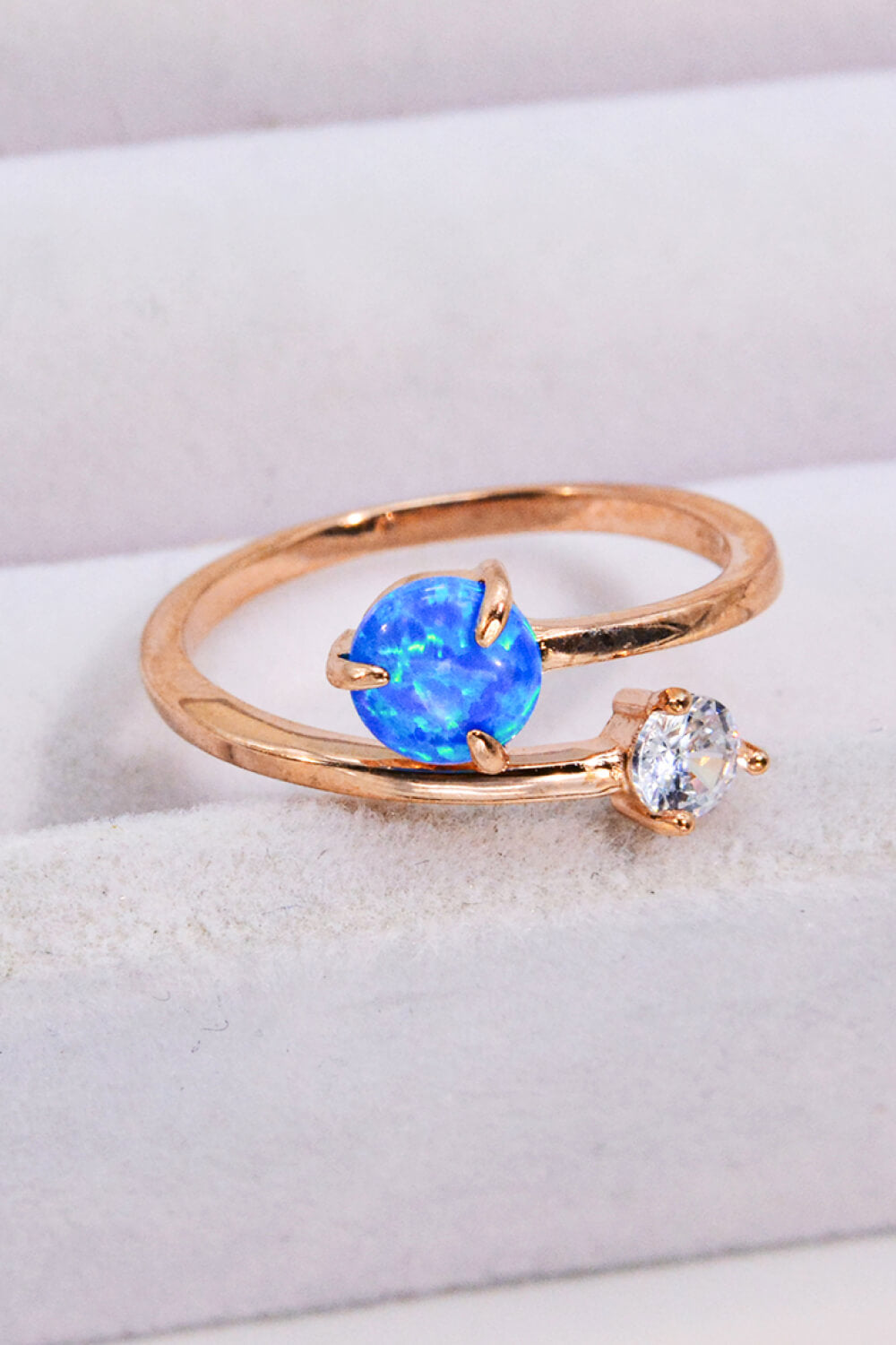 Opal and Zircon Open Ring-Teresa&#39;s Fashionista LLC