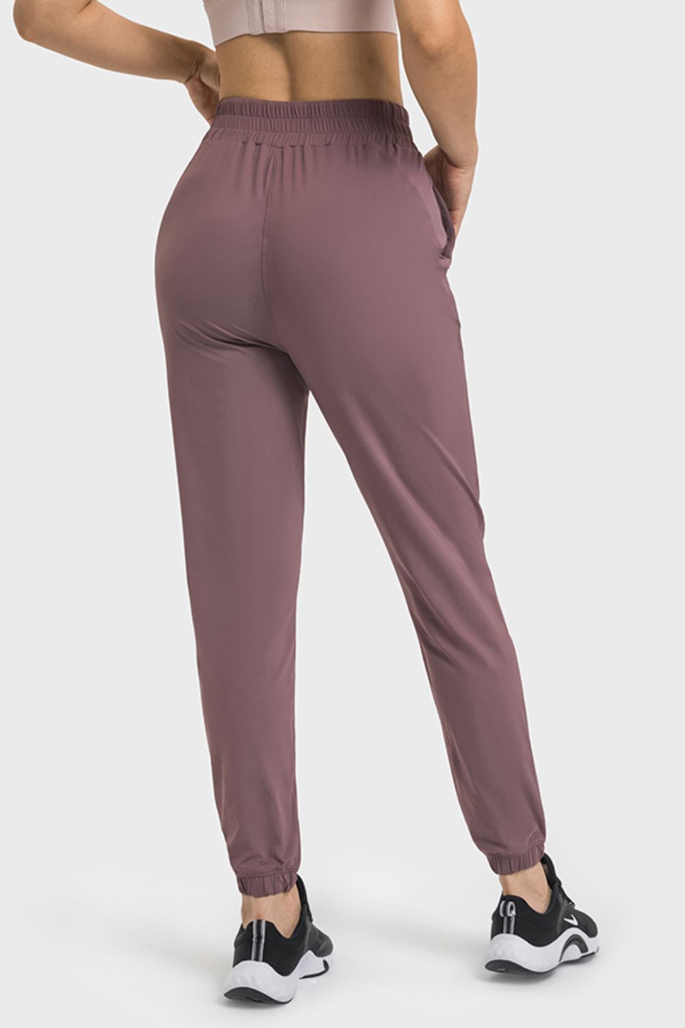 Elastic Waist Yoga Joggers with Pockets-Teresa&#39;s Fashionista LLC