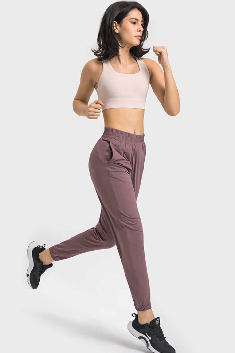 Elastic Waist Yoga Joggers with Pockets-Teresa&#39;s Fashionista LLC