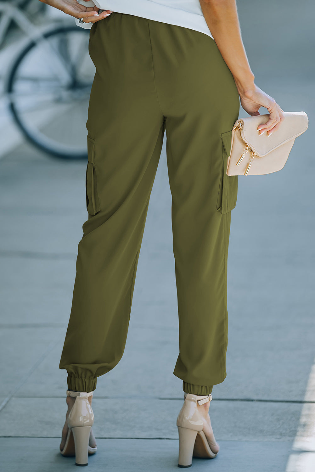 Tied High Waist Cargo Joggers-Teresa&#39;s Fashionista LLC