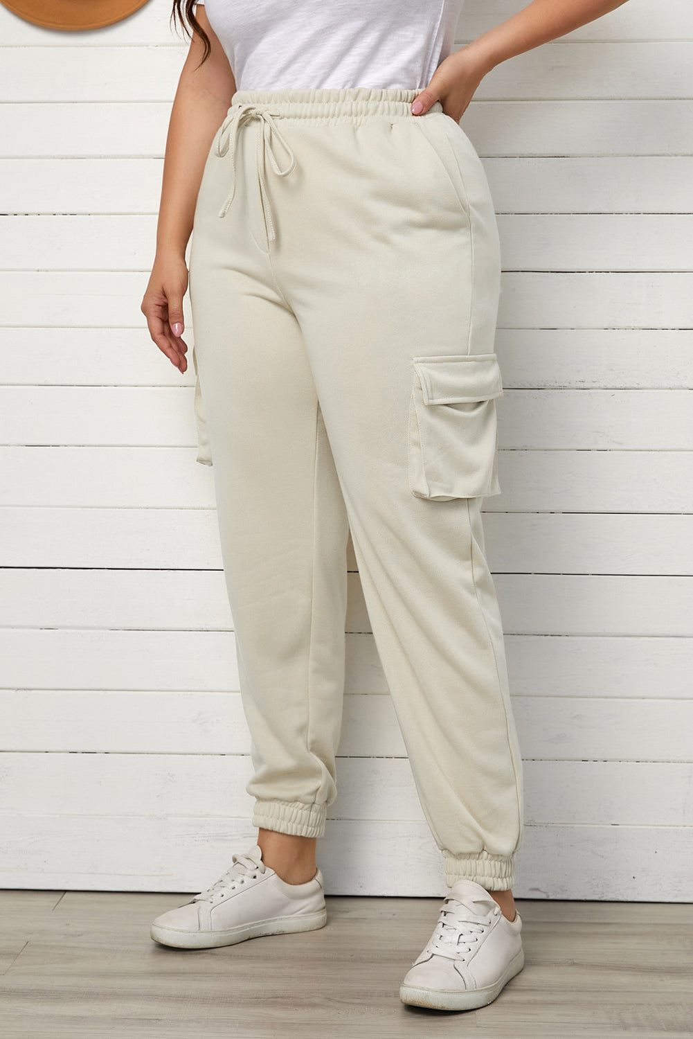 Plus Size Elastic Waist Joggers with Pockets-Teresa&#39;s Fashionista LLC