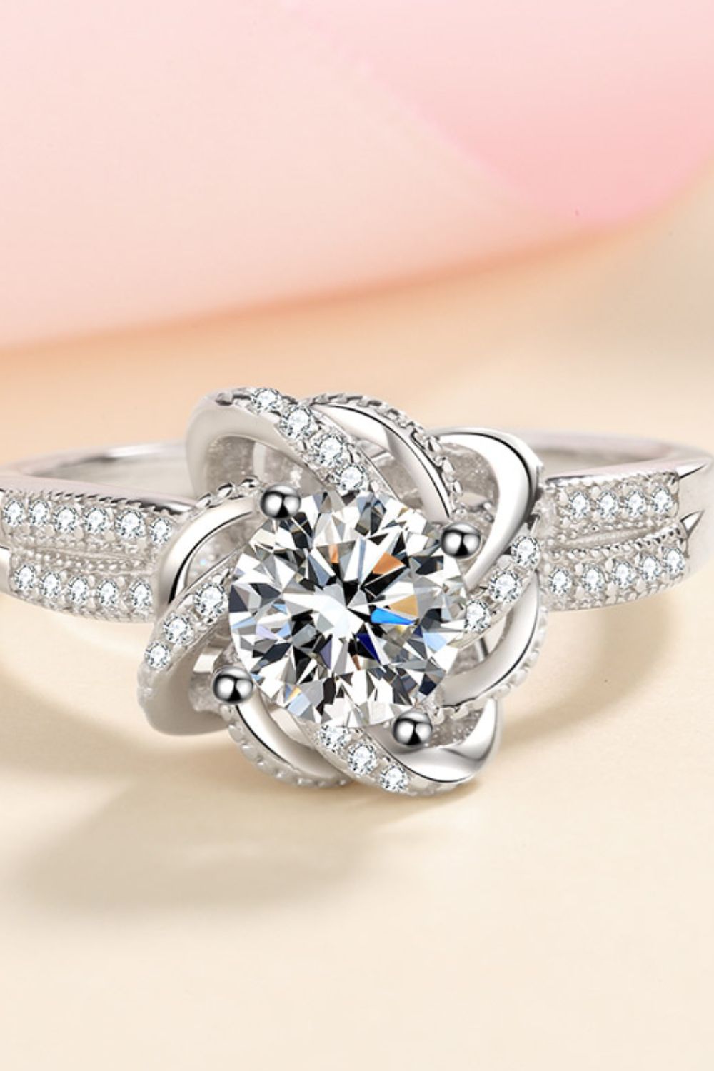 1 Carat Moissanite 925 Sterling Silver Ring-Teresa&#39;s Fashionista LLC