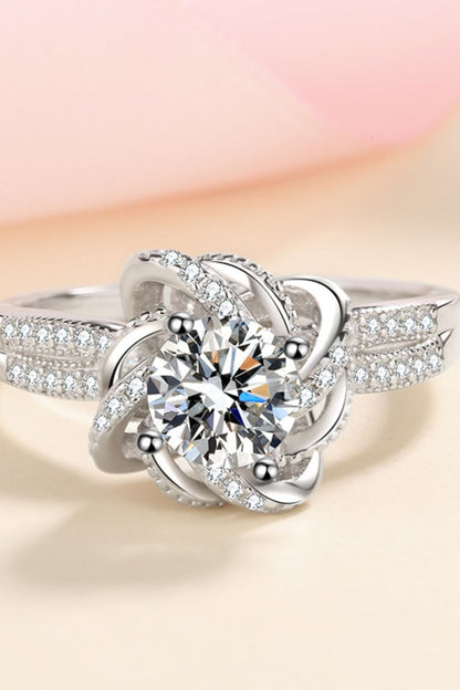 1 Carat Moissanite 925 Sterling Silver Ring-Teresa&#39;s Fashionista LLC