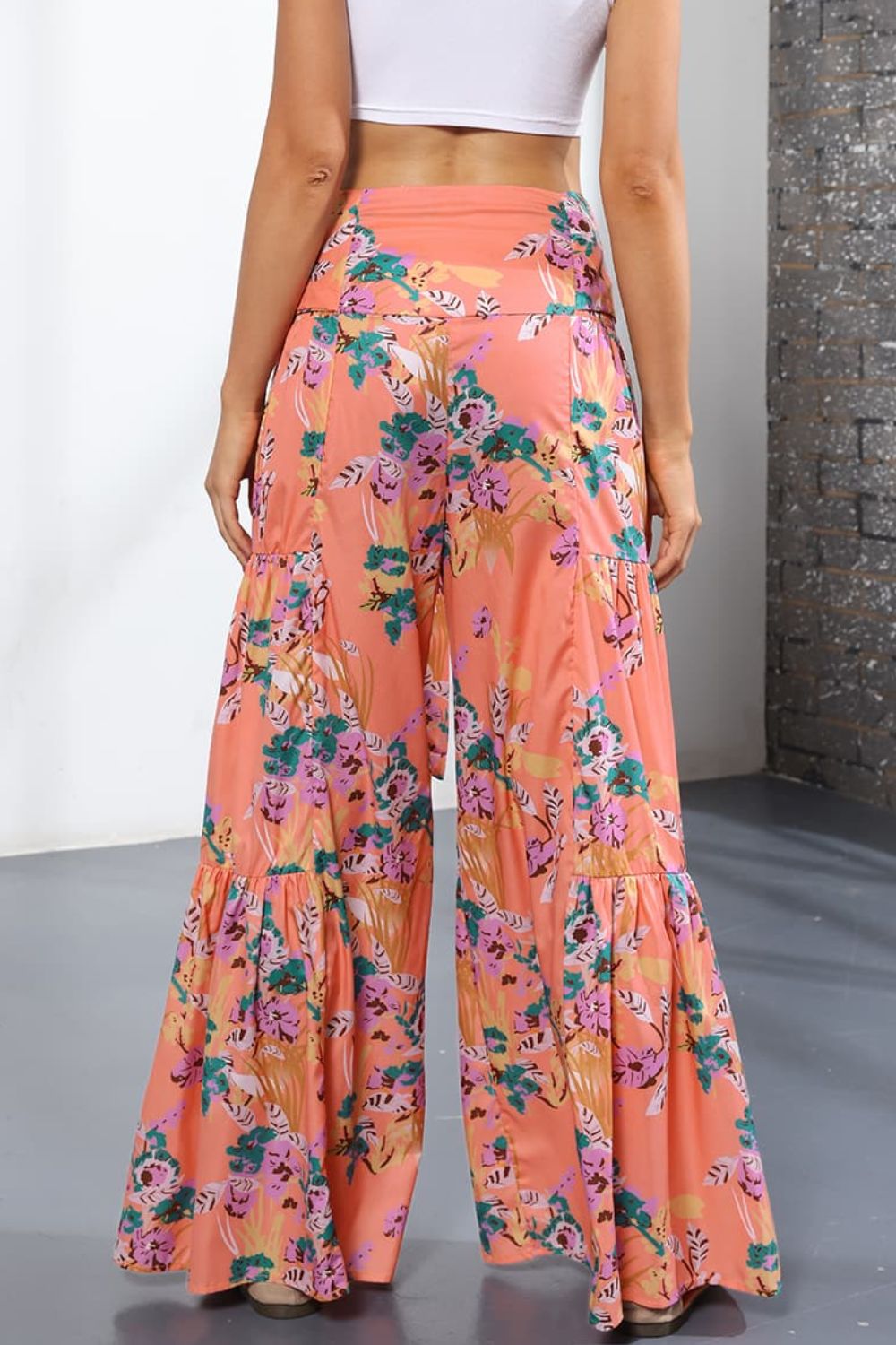 Printed High-Rise Tied Culottes-Teresa&#39;s Fashionista LLC