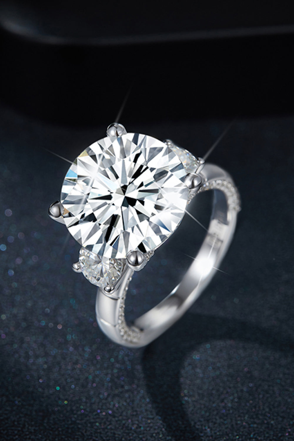 8.6 Carat Moissanite Platinum-Plated Ring-Teresa&#39;s Fashionista LLC