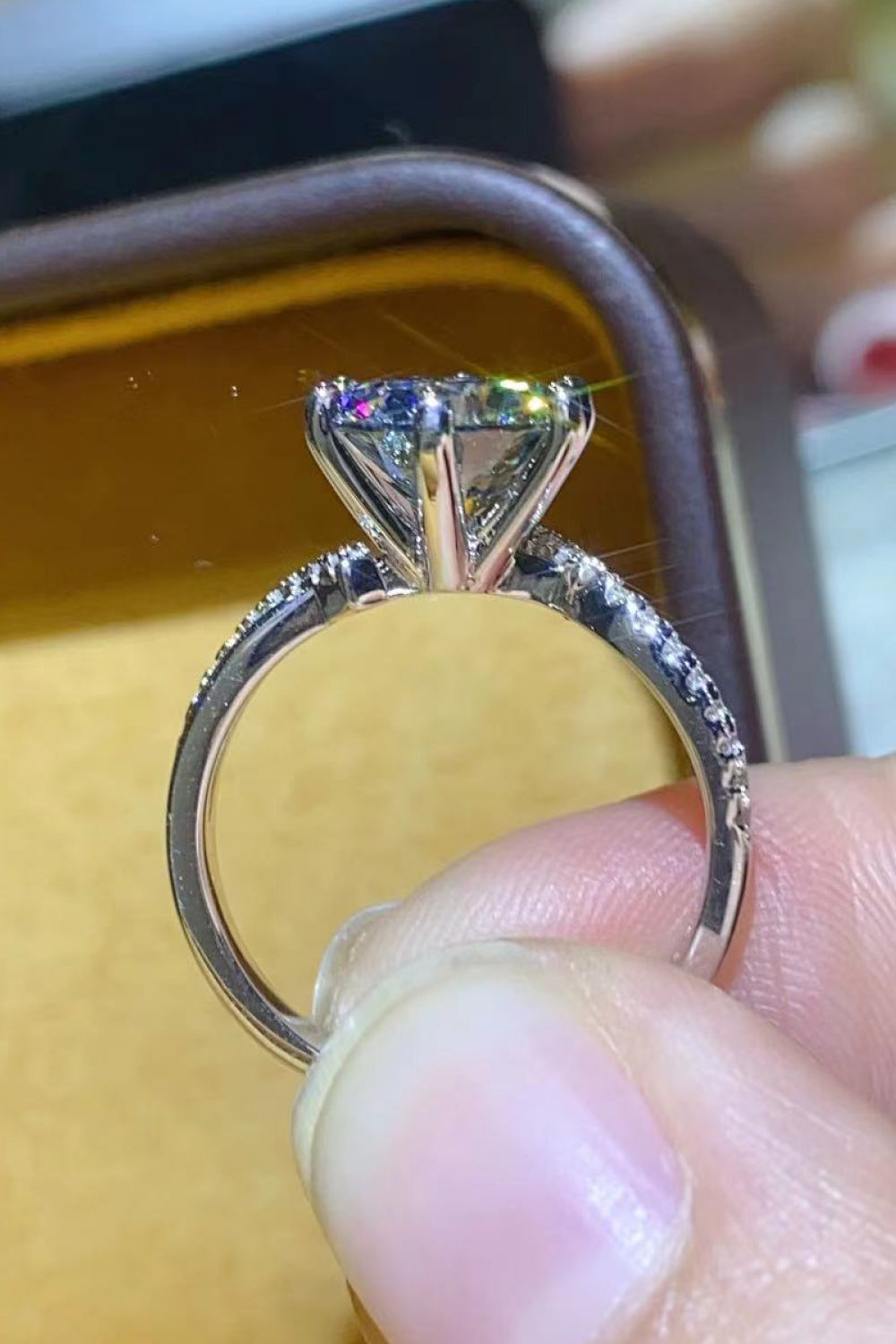 2 Carat Moissanite Ring in Smokey Gray-Teresa&#39;s Fashionista LLC