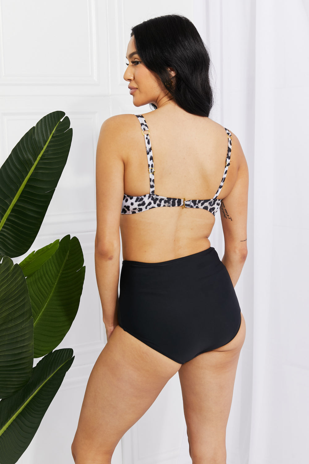 Marina West Swim Take A Dip Twist High-Rise Bikini in Leopard-Teresa&#39;s Fashionista LLC