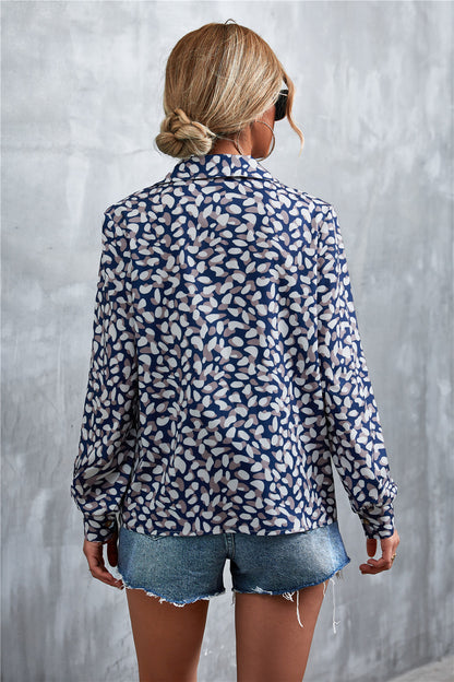 Printed Button Down Long Sleeve Shirt-Teresa&#39;s Fashionista LLC