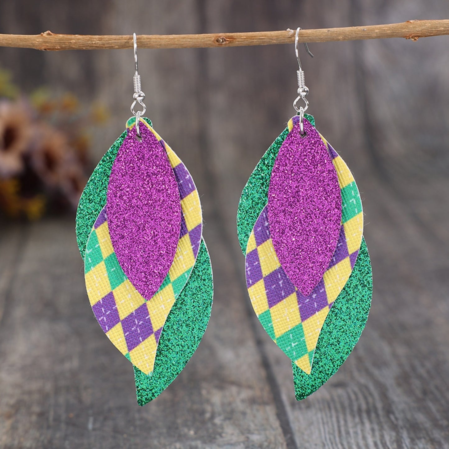 PU Leather Leaf Dangle Earrings-Teresa&#39;s Fashionista LLC