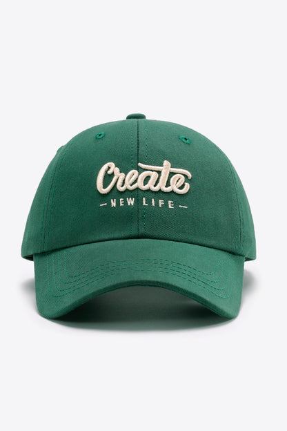 CREATE NEW LIFE Adjustable Cotton Baseball Cap-Teresa&#39;s Fashionista LLC