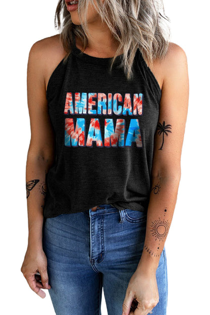 AMERICAN MAMA Graphic Tank-Teresa&#39;s Fashionista LLC