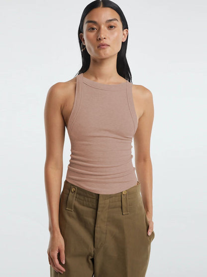 Halter Neck Ribbed Cropped Top-Teresa&#39;s Fashionista LLC