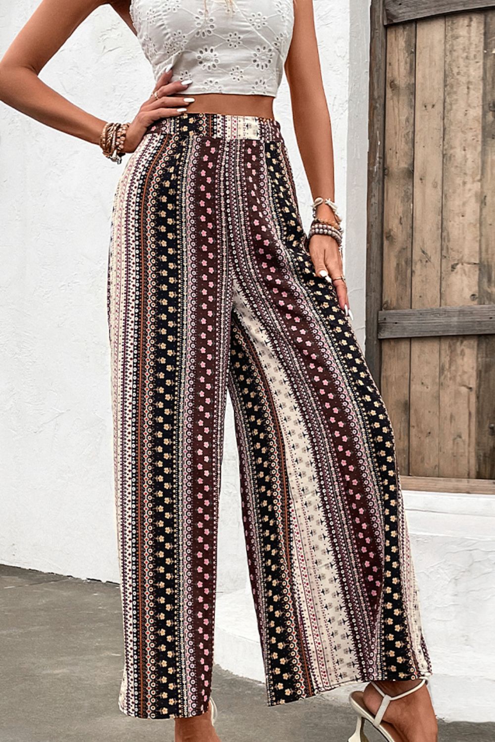 Floral High Waist Wide Leg Pants-Teresa&#39;s Fashionista LLC