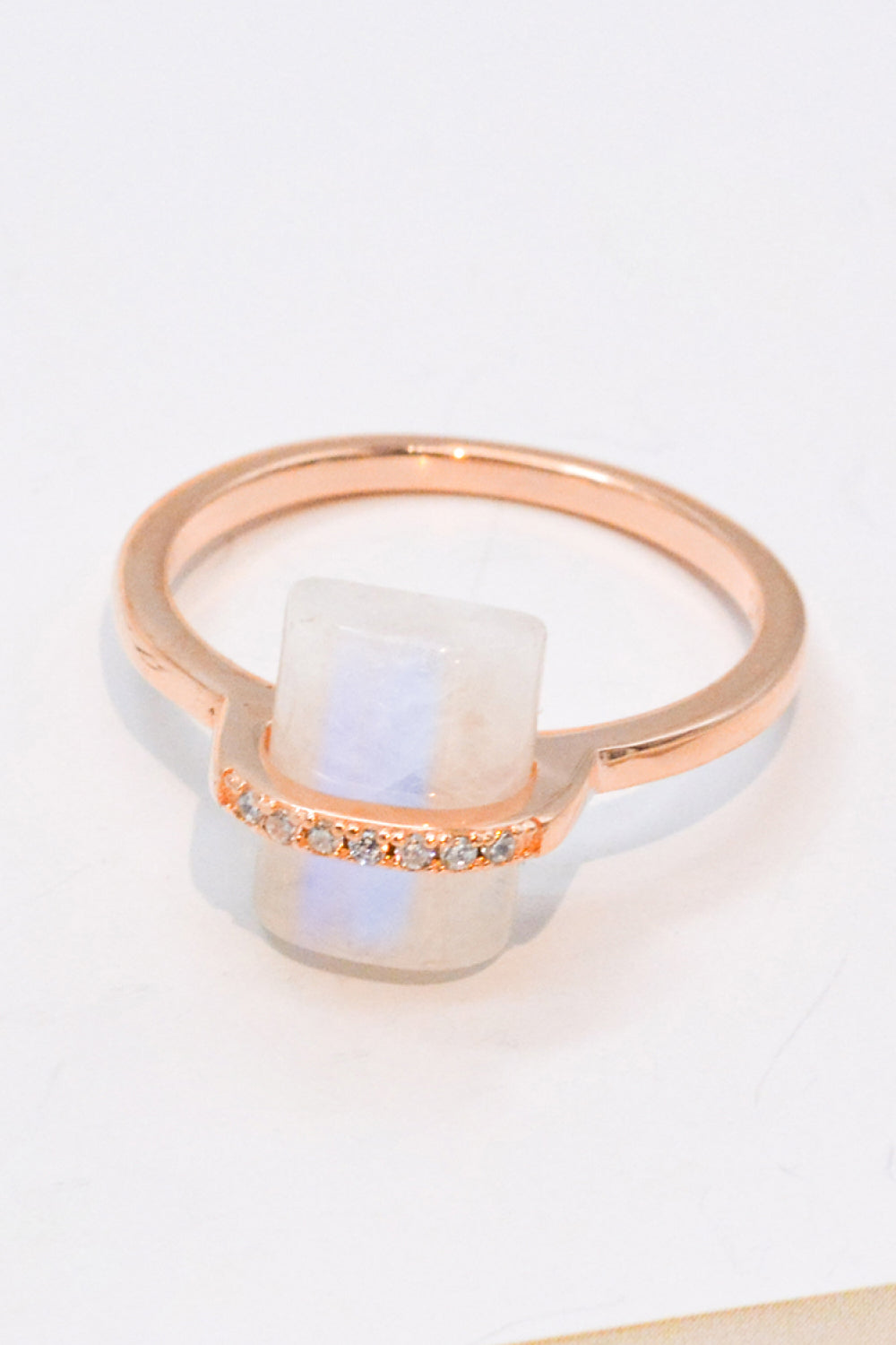 Natural Moonstone Platinum-Plated Ring-Teresa&#39;s Fashionista LLC