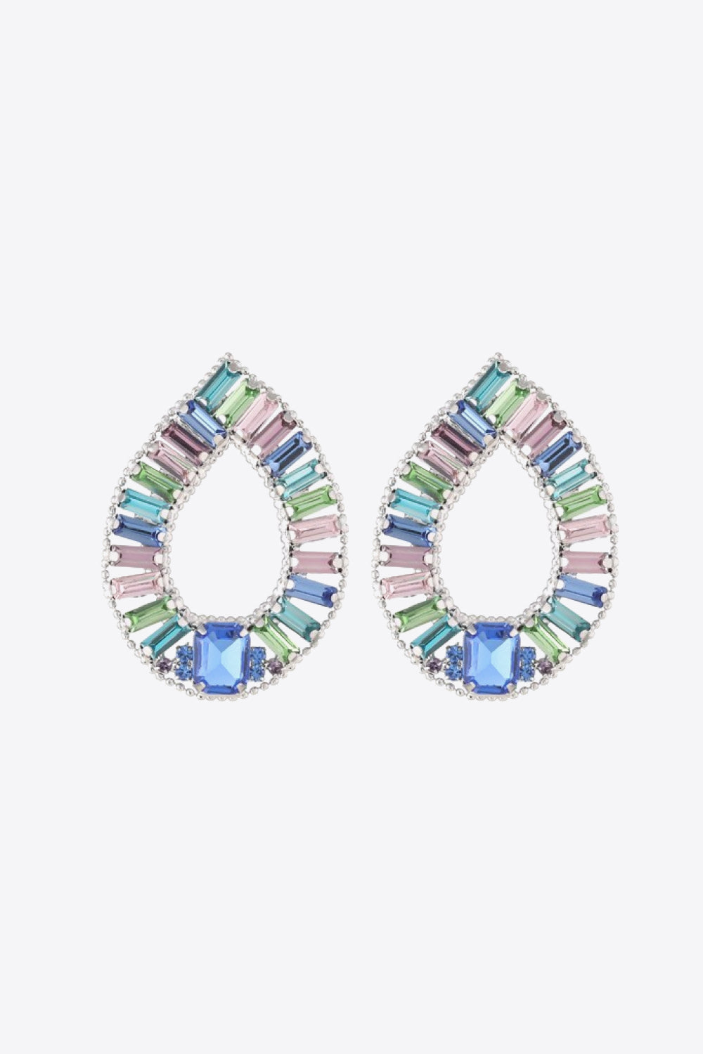 Multicolored Glass Stone Earrings-Teresa&#39;s Fashionista LLC