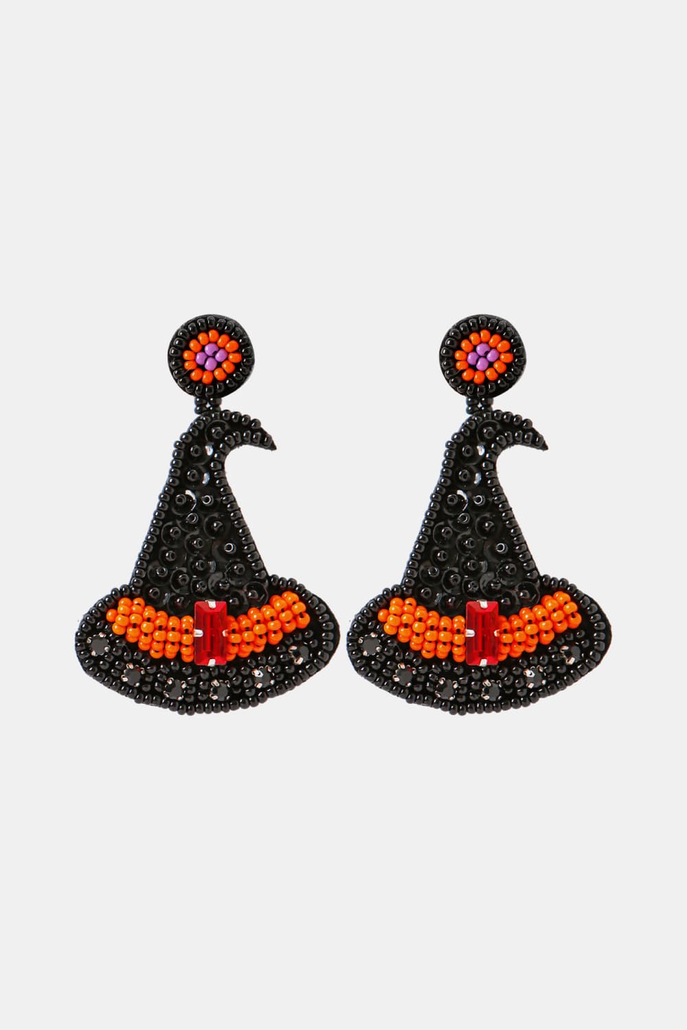 Witch's Hat Shape Beaded Dangle Earrings-Teresa&#39;s Fashionista LLC