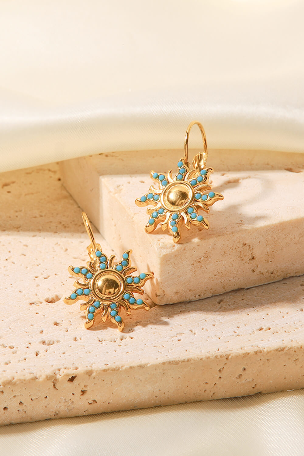 Turquoise Sun Drop Earrings-Teresa&#39;s Fashionista LLC