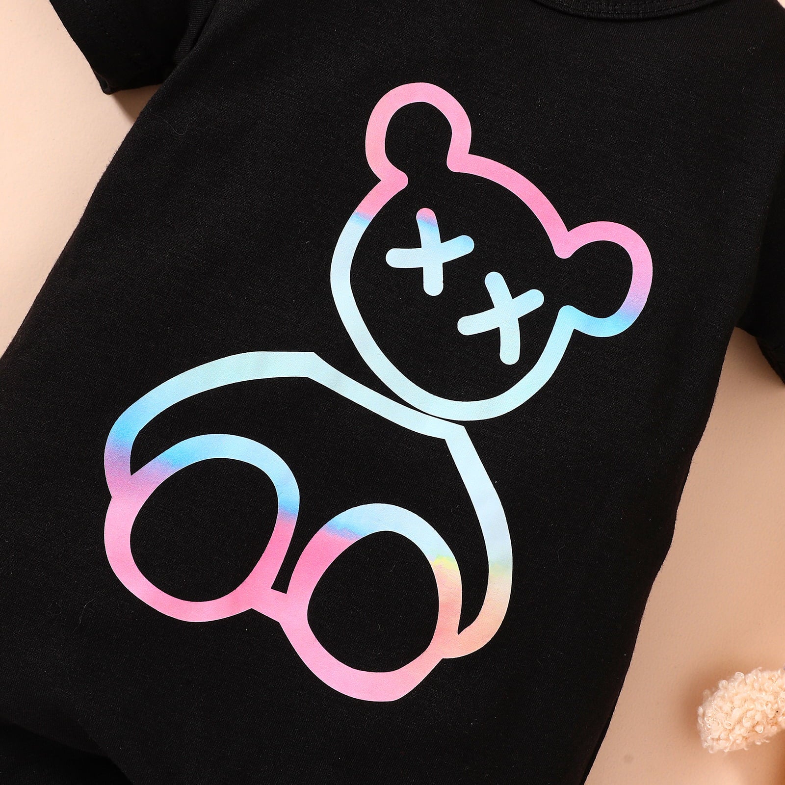 Baby Bear Graphic Short Sleeve Romper-Teresa&#39;s Fashionista LLC