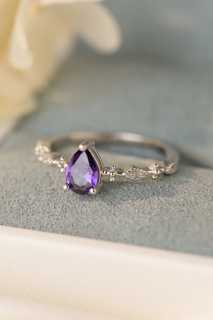 Amethyst 925 Sterling Silver Ring-Teresa&#39;s Fashionista LLC