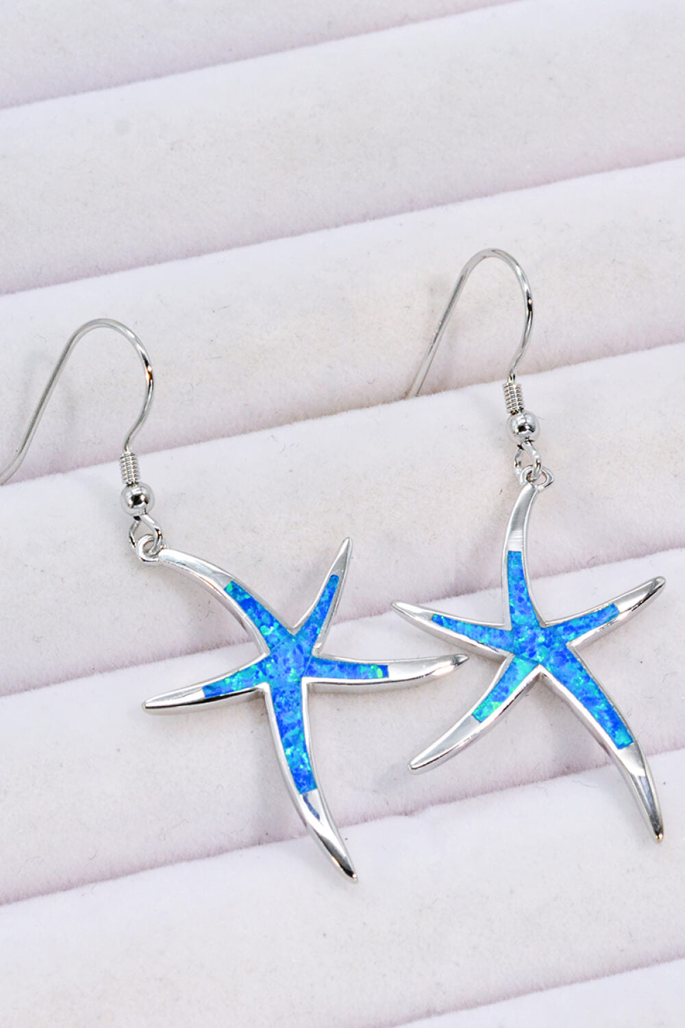 Opal Starfish Drop Earrings-Teresa&#39;s Fashionista LLC