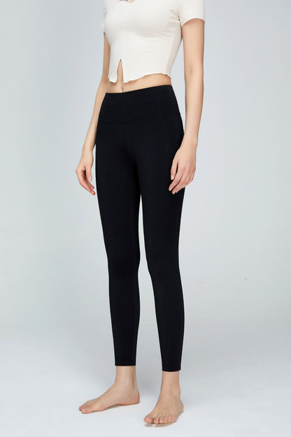 Seam Detail Wide Waistband Sports Leggings-Teresa&#39;s Fashionista LLC