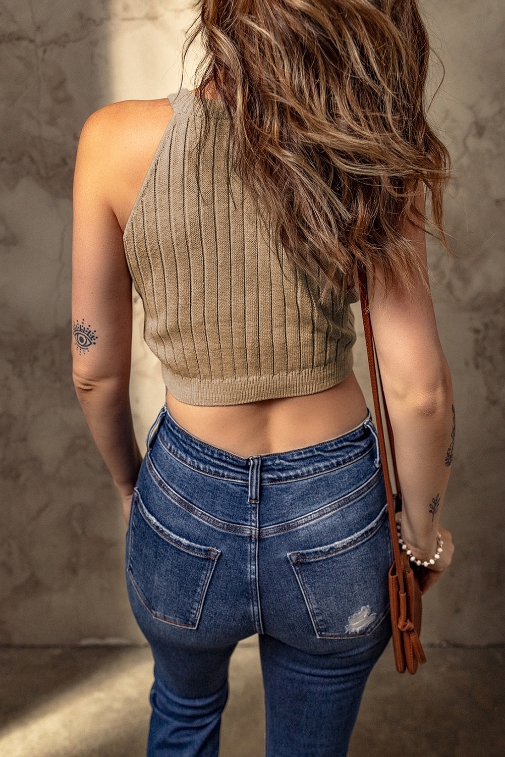 Ribbed Round Neck Sleeveless Crop Knit Top-Teresa&#39;s Fashionista LLC