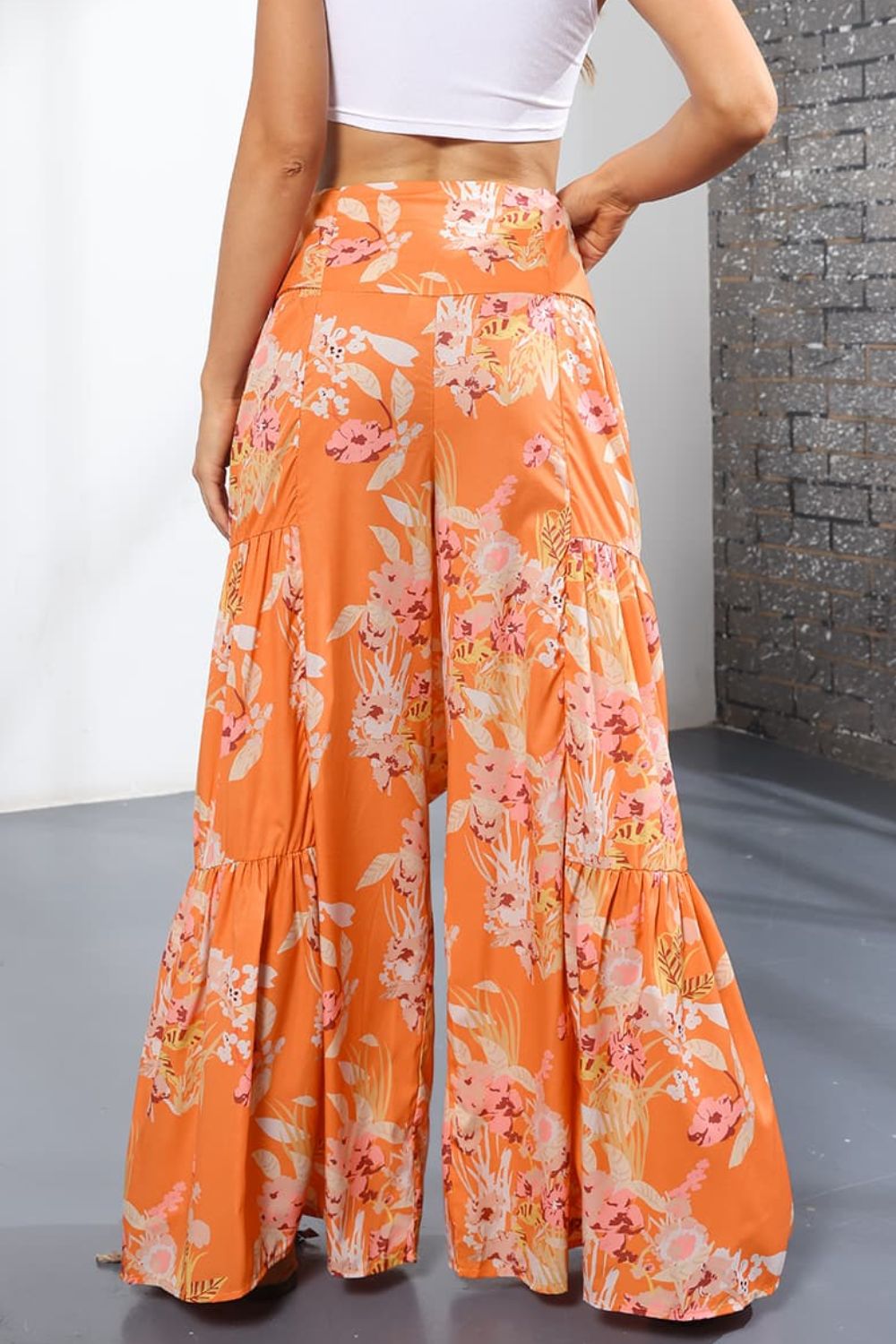 Printed High-Rise Tied Culottes-Teresa&#39;s Fashionista LLC