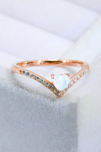 Moonstone Heart-Shaped Ring-Teresa&#39;s Fashionista LLC