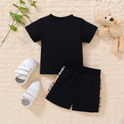 Baby Bear Graphic Round Neck Tee and Short Set-Teresa&#39;s Fashionista LLC