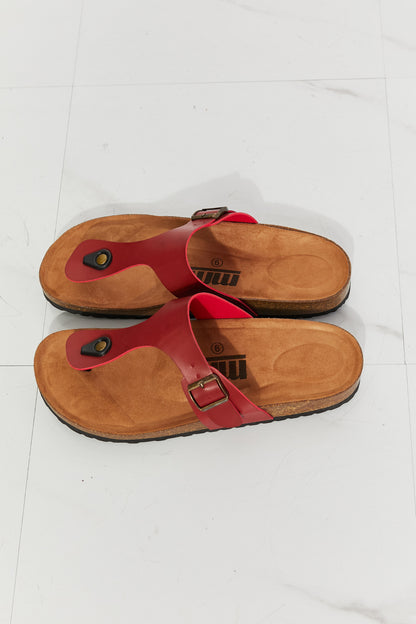 MMShoes Drift Away T-Strap Flip-Flop in Wine-Teresa&#39;s Fashionista LLC