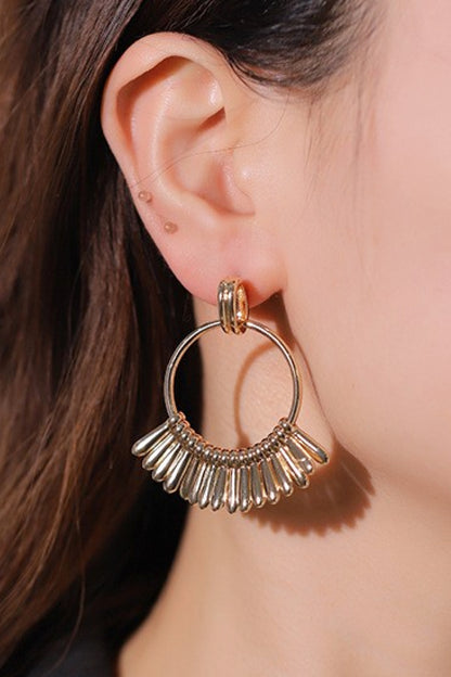 18K Gold-Plated Zinc alloy Drop Earrings-Teresa&#39;s Fashionista LLC