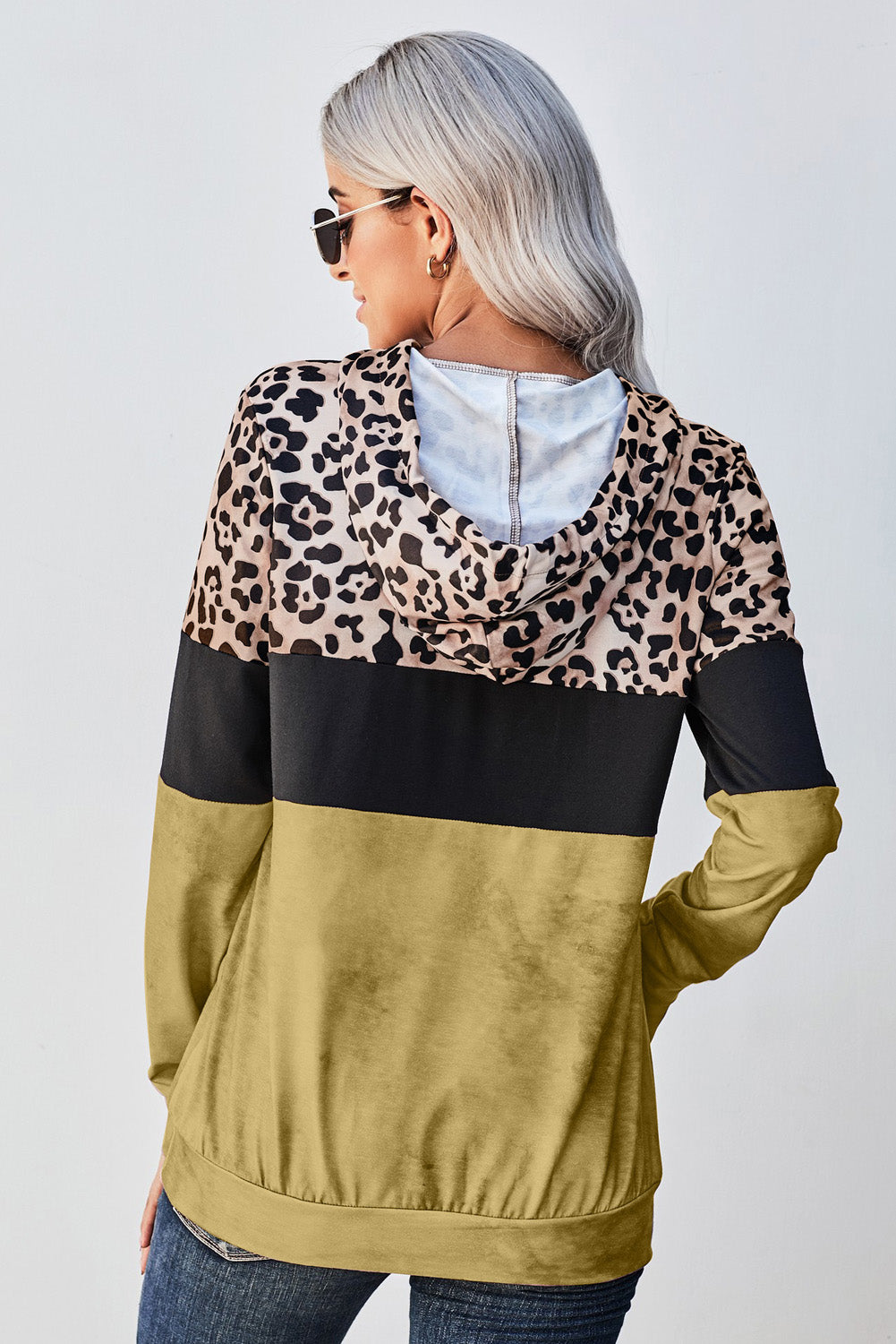 Leopard Color Block Hoodie-Teresa&#39;s Fashionista LLC