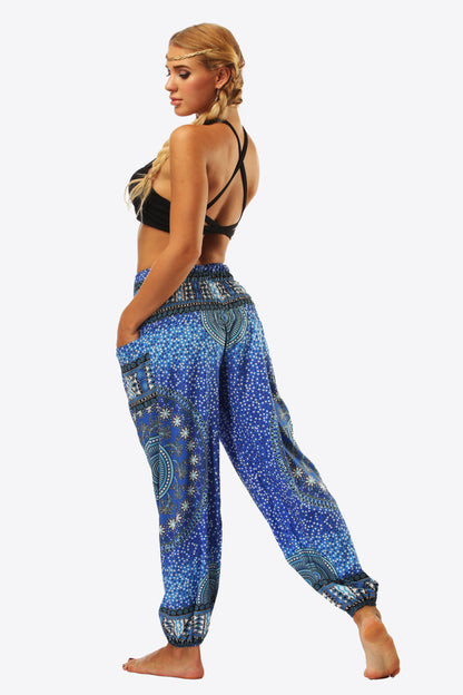 Printed High-Waist Pants-Teresa&#39;s Fashionista LLC