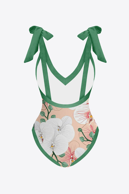 Floral V-Neck Two-Piece Swim Set-Teresa&#39;s Fashionista LLC