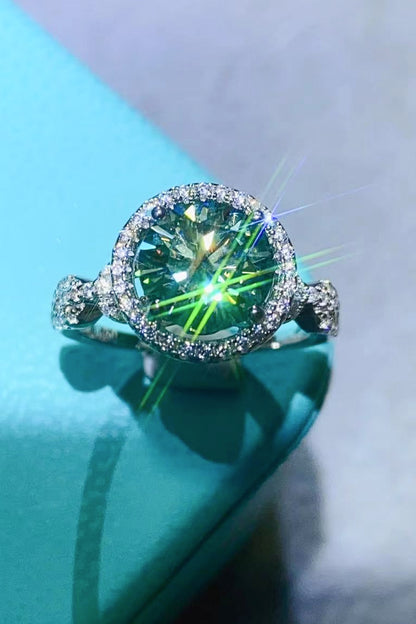 2 Carat Moissanite Emerald Green Ring-Teresa&#39;s Fashionista LLC