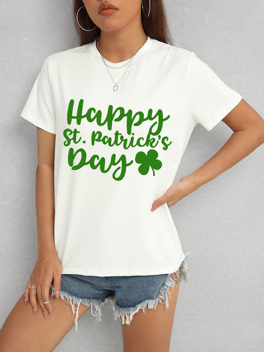 HAPPY ST. PATRICK'S DAY Short Sleeve T-Shirt-Teresa&#39;s Fashionista LLC