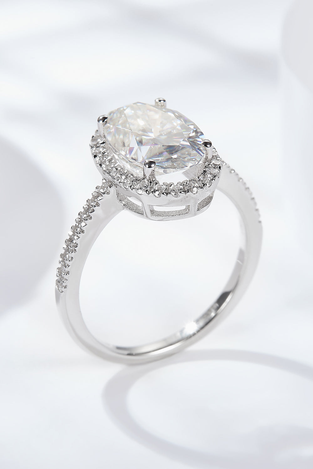 4.5 Carat Moissanite Halo Ring-Teresa&#39;s Fashionista LLC