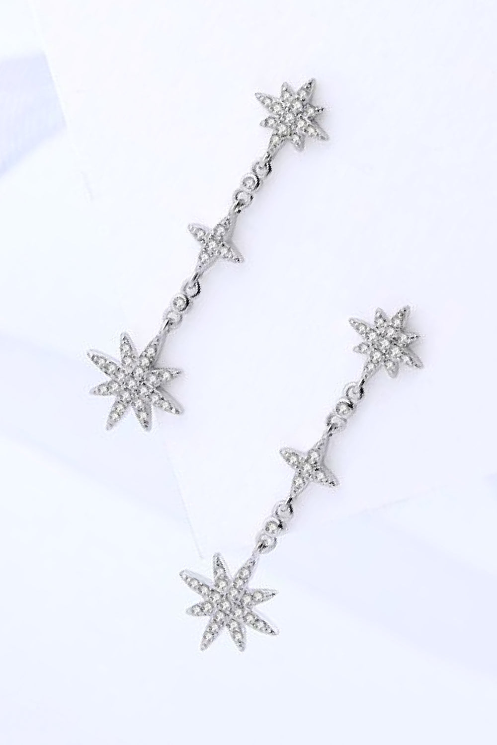 Cubic Zirconia Star Drop Earrings-Teresa&#39;s Fashionista LLC