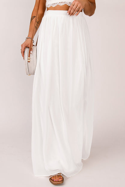 Elastic Waistband Split Maxi Skirt-Teresa&#39;s Fashionista LLC